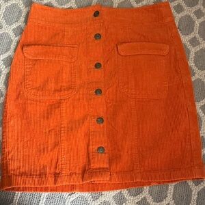 LOFT Outlet Orange Corduroy Mini Skirt